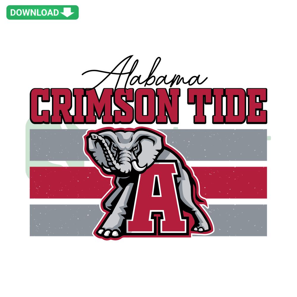 Retro Alabama Crimson Tide logo SVG, perfect for Cricut projects, digital download for vintage NCAA sports design enthusiasts.