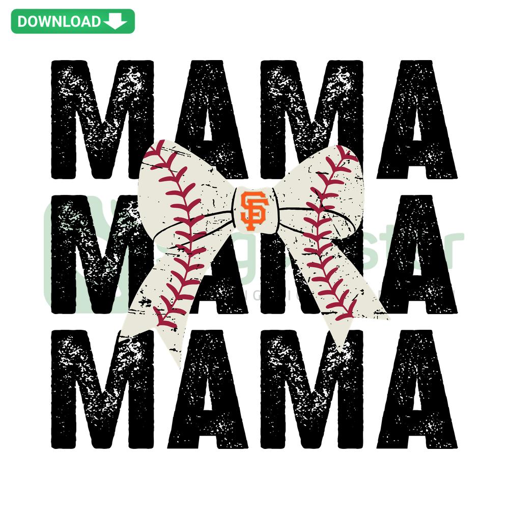 San Francisco Giants Mama Bow Tie SVG Design, High-Quality SVG File, Baseball Theme, Orange & Black Logo Elements, Sports Craft Clipart