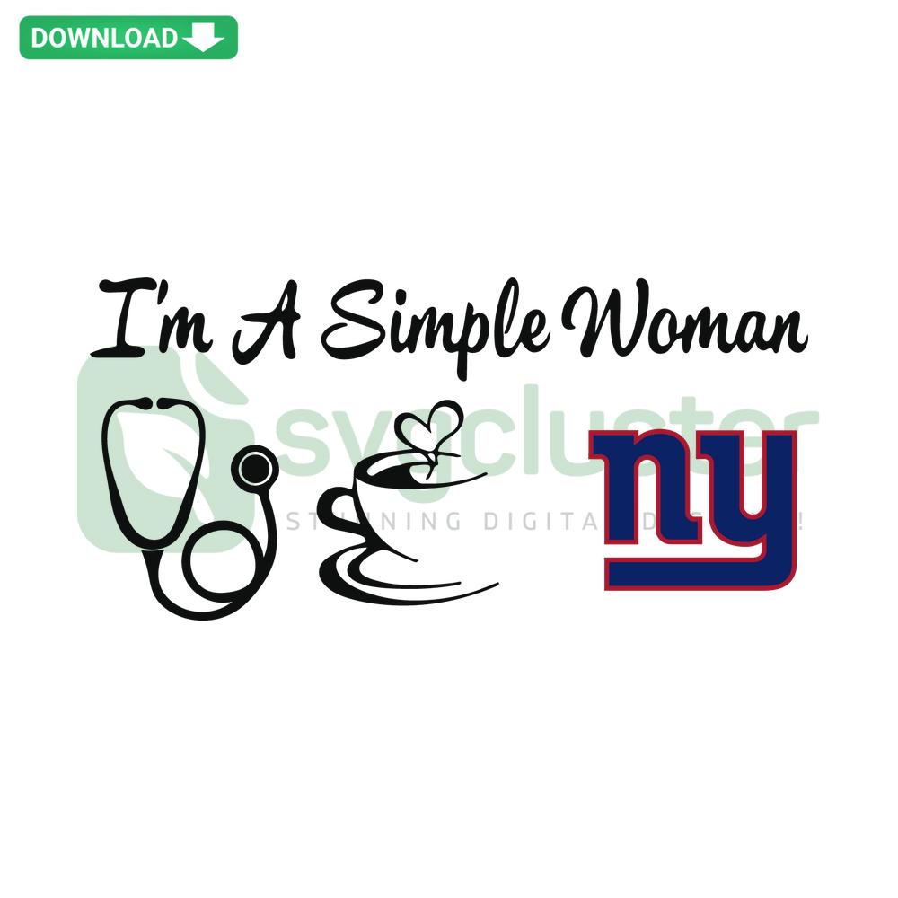 I Am A Simple Woman Giants SVG, minimalist design featuring Giants logo, perfect for designers, instant digital download.