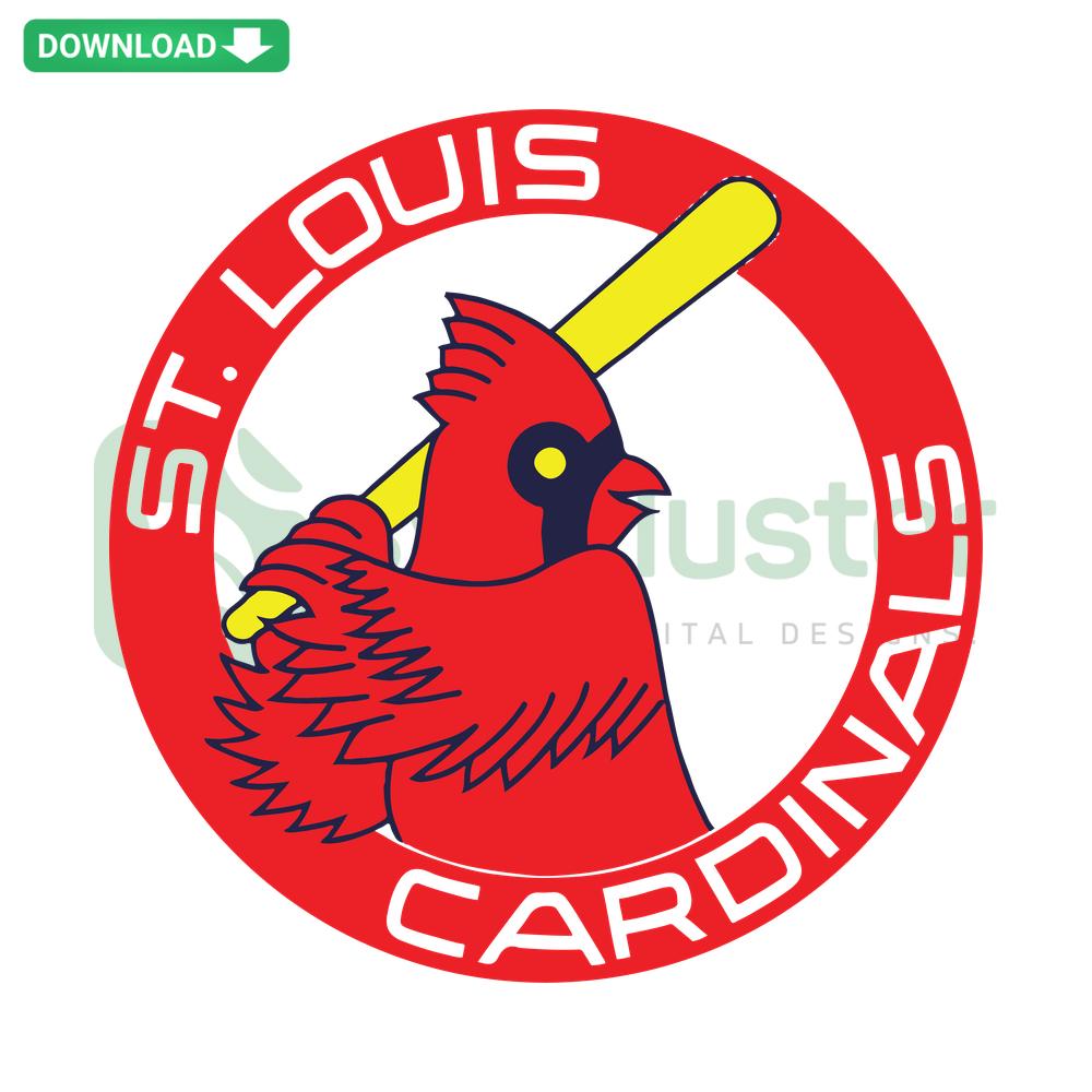 St Louis Cardinals logo SVG digital download, high-quality SVG file featuring iconic cardinal and bat emblem for design projects.