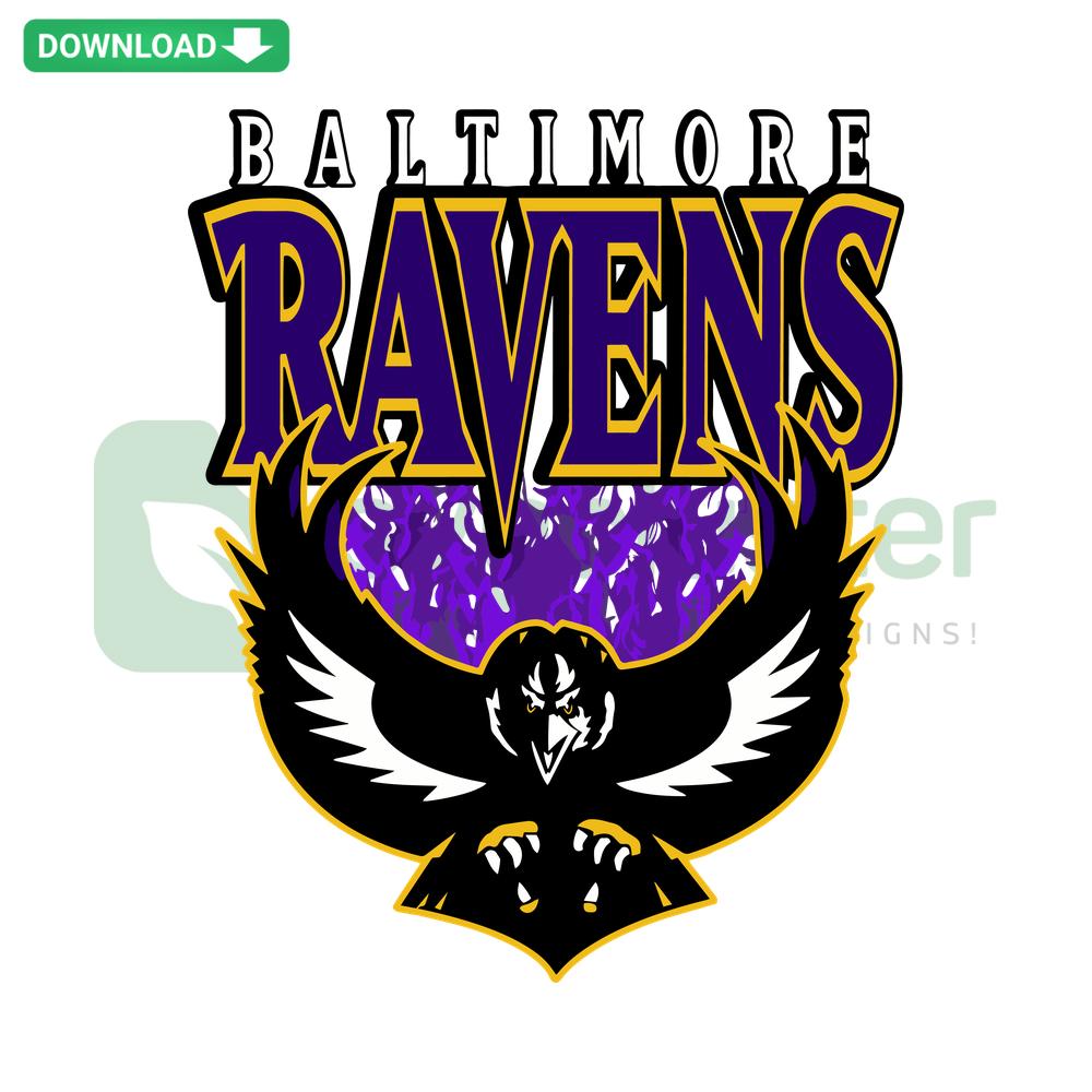 Vintage Baltimore Ravens Football SVG, premium digital download for designers, detailed retro-style design, high-quality SVG files