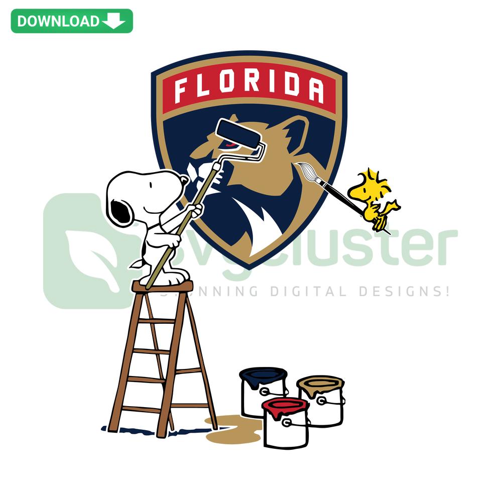 Snoopy and Woodstock Florida Panthers SVG: vibrant vector design resource for creative designers.