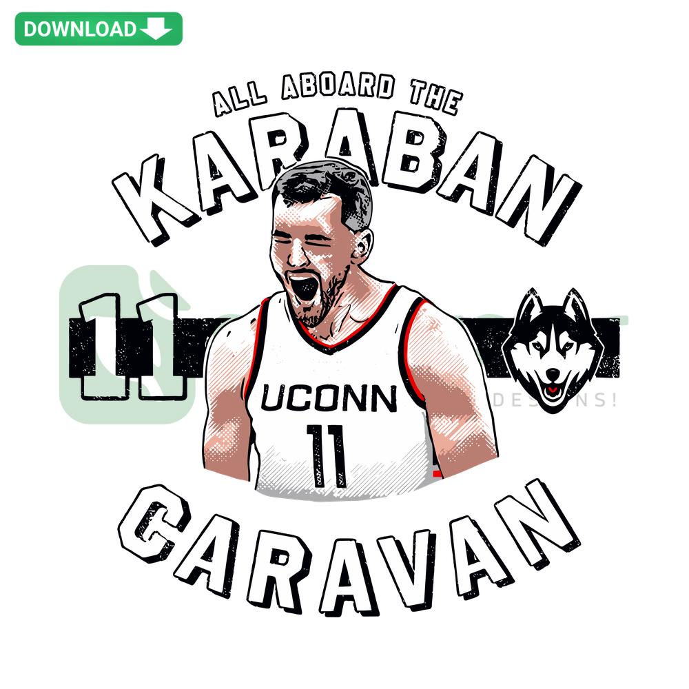 Karaban Caravan Shout Huskies NCAA SVG, downloadable SVG design featuring stylized caravan and huskies, perfect for sports fans.