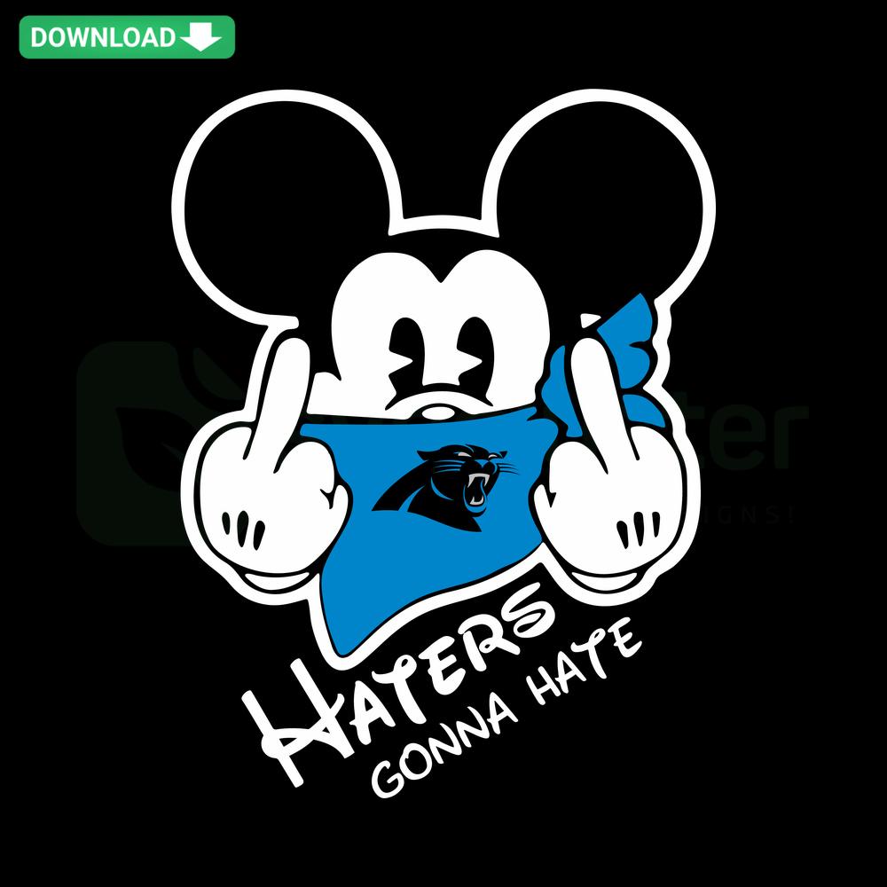 Carolina Panthers Haters Gonna Hate SVG design; football-themed instant download, blue and black text art, perfect for fans.