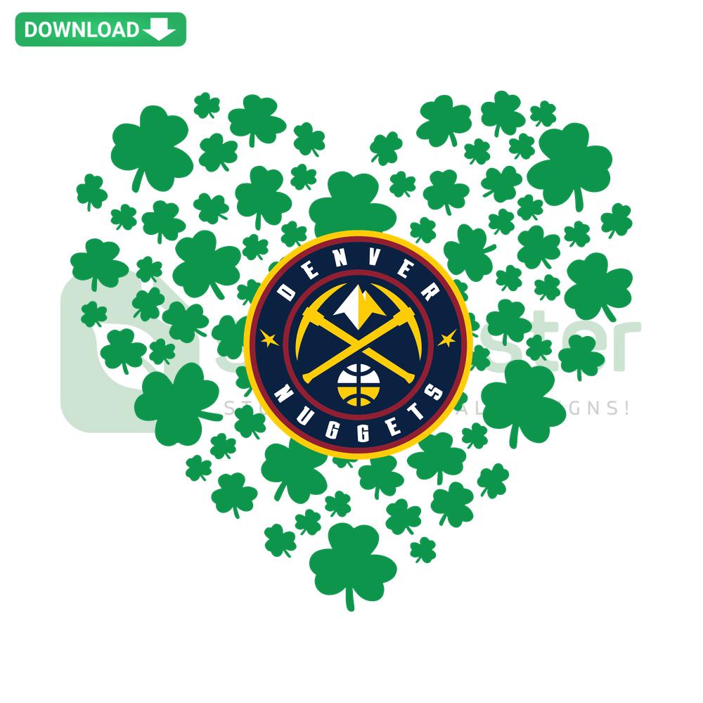 St Patrick Day Denver Nuggets SVG, Clover Leaf Design, High-Resolution, Perfect for Crafts, Basketball Team-themed SVG File