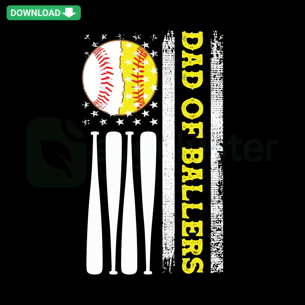 Custom sports gifts featuring Dad of Ballers design on t-shirts and mugs