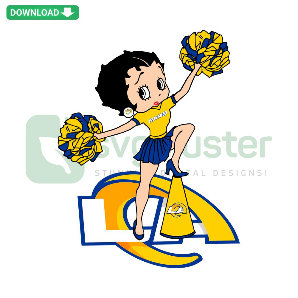 Los Angeles Rams Fangirl SVG Design, Instant Download. Features team colors, logo elements for DIY crafts, fan apparel prints.