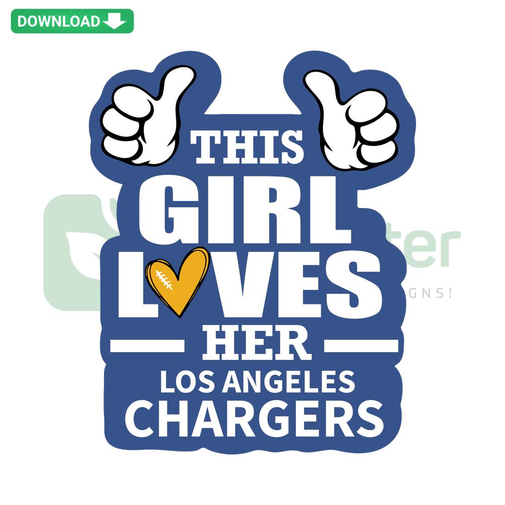 This Girl Loves Her Chargers SVG, Clip Art, Digital Download, Cute Heart Design, Perfect for Chargers Fans, Cut Files for Crafts