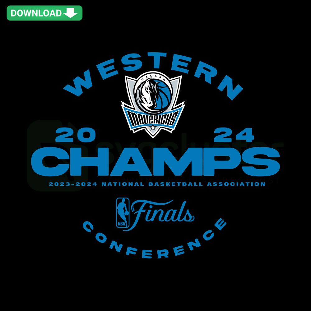 Dallas Mavericks Champs 2024 SVG; Blue, White Graphics, Printable Banner Design, Basketball Finals, Digital Art File