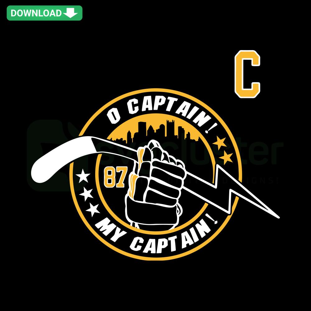 Sidney Crosby Pittsburgh Penguins SVG, My Captain Hockey design, digital download, NHL SVG files, sports vector art.