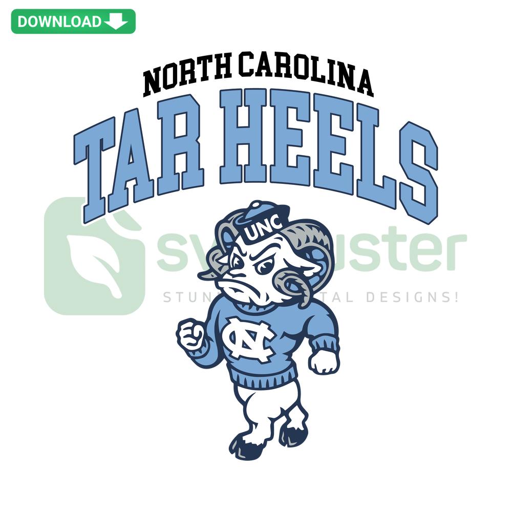 North Carolina Tar Heels Basketball NCAA SVG, commercial use; detailed blue and white logo design with iconic Tar Heel elements.