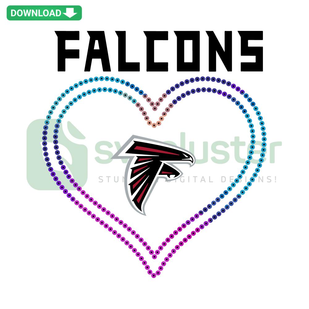 Atlanta Falcons Heart SVG Design, Football Team Logo, Printable Craft SVG, Digital Download, Falcons Fan Art, DIY Projects