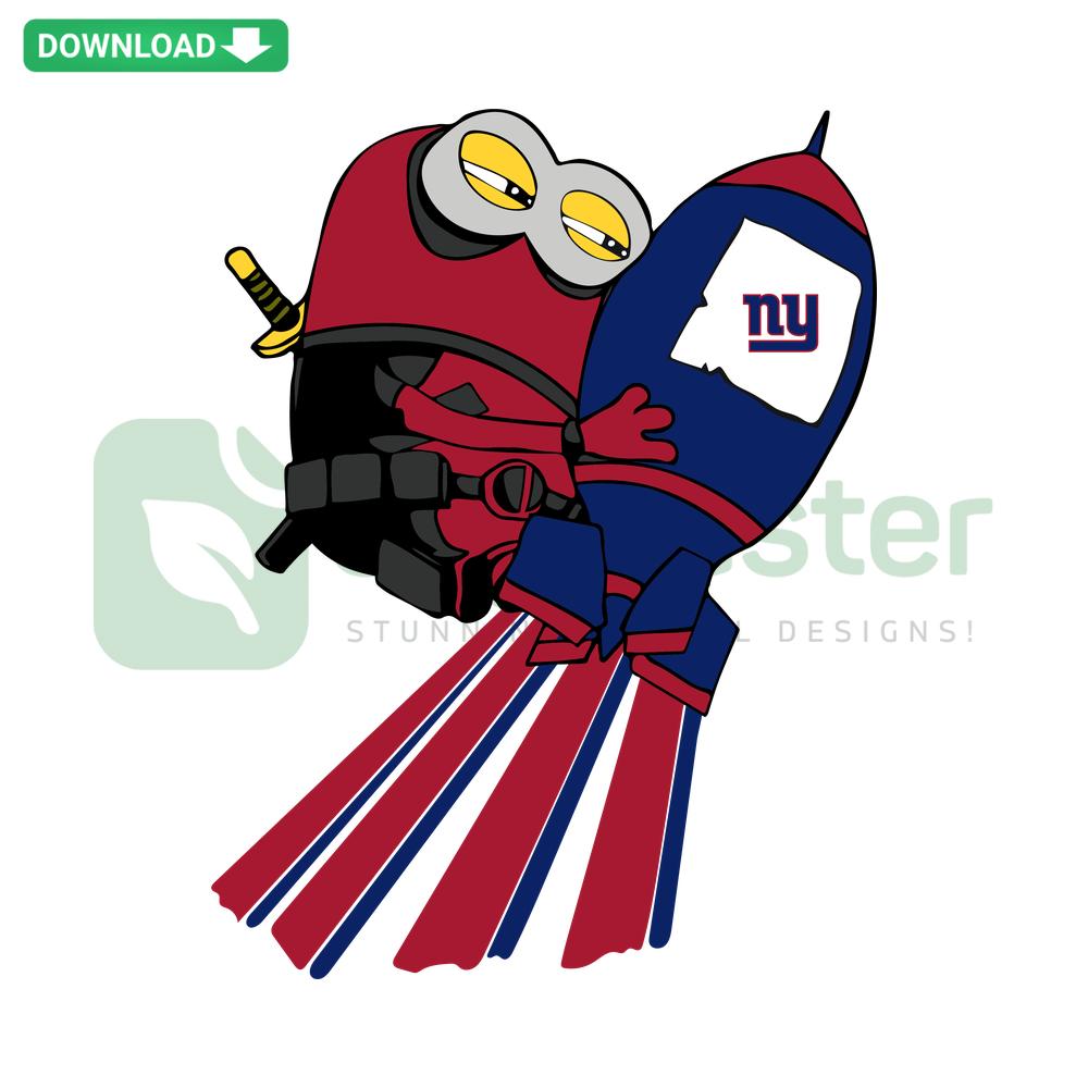 Minions New York Giants Rocket SVG, Digital Wall Art Design, SVG Files, Cartoon Characters in Team Colors, Instant Download