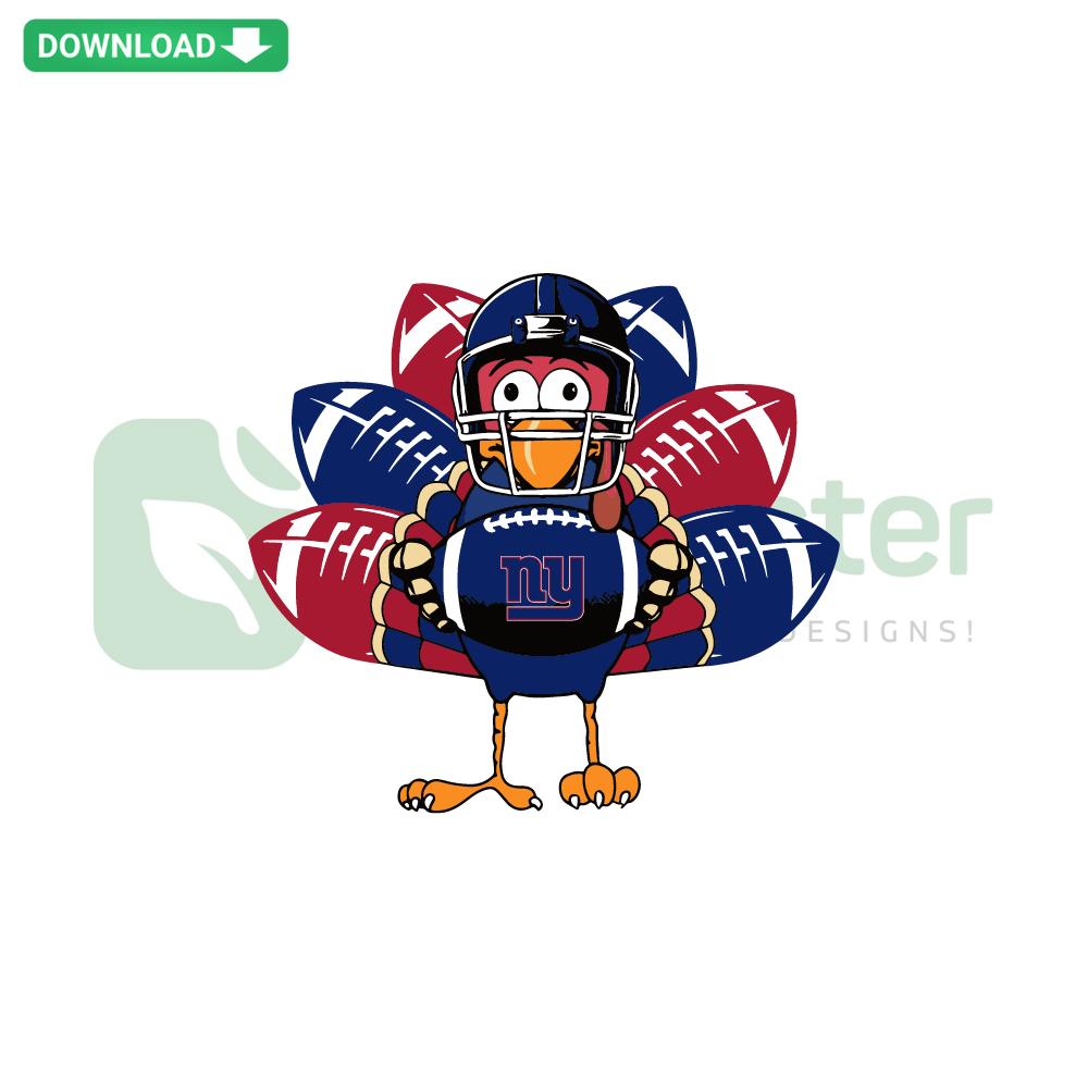 New York Giants Turkey SVG, Instant Download Graphic, Thanksgiving-themed design, digital file for crafts, sports-themed decor.