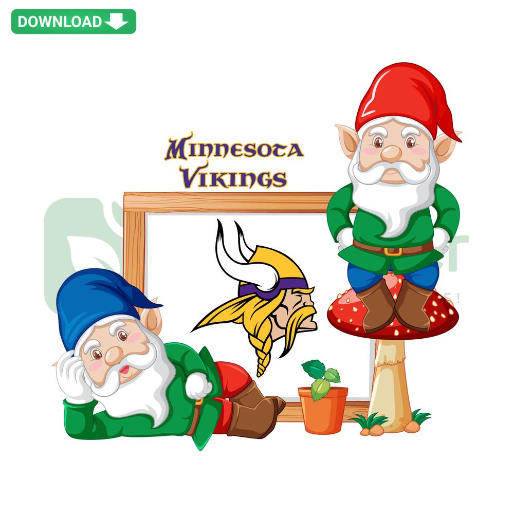 Minnesota Vikings Gnome SVG Design, SVGCluster Digital Asset, Viking-Themed Gnome Graphic, Sports Logo Decor.
