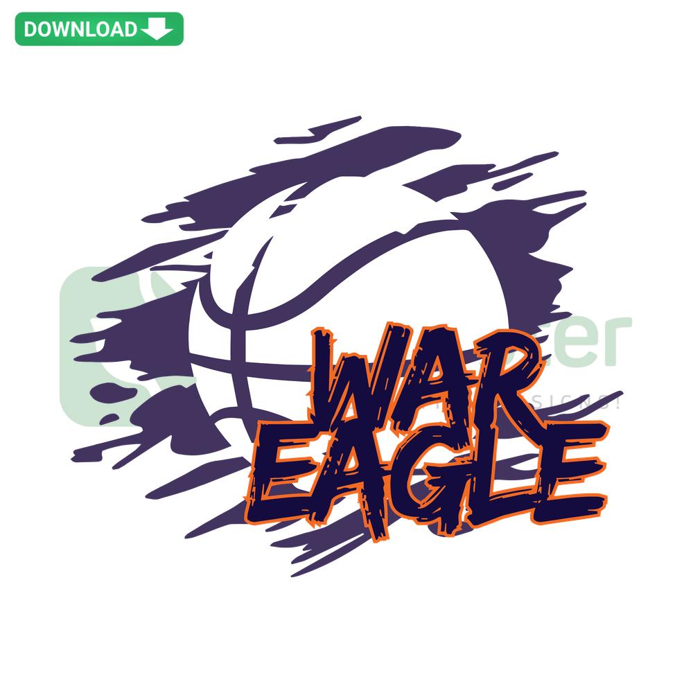 War Eagle Auburn Basketball Tigers Team NCAA SVG, bold logo design, vibrant colors, unique SVG art, ideal for sports enthusiasts.