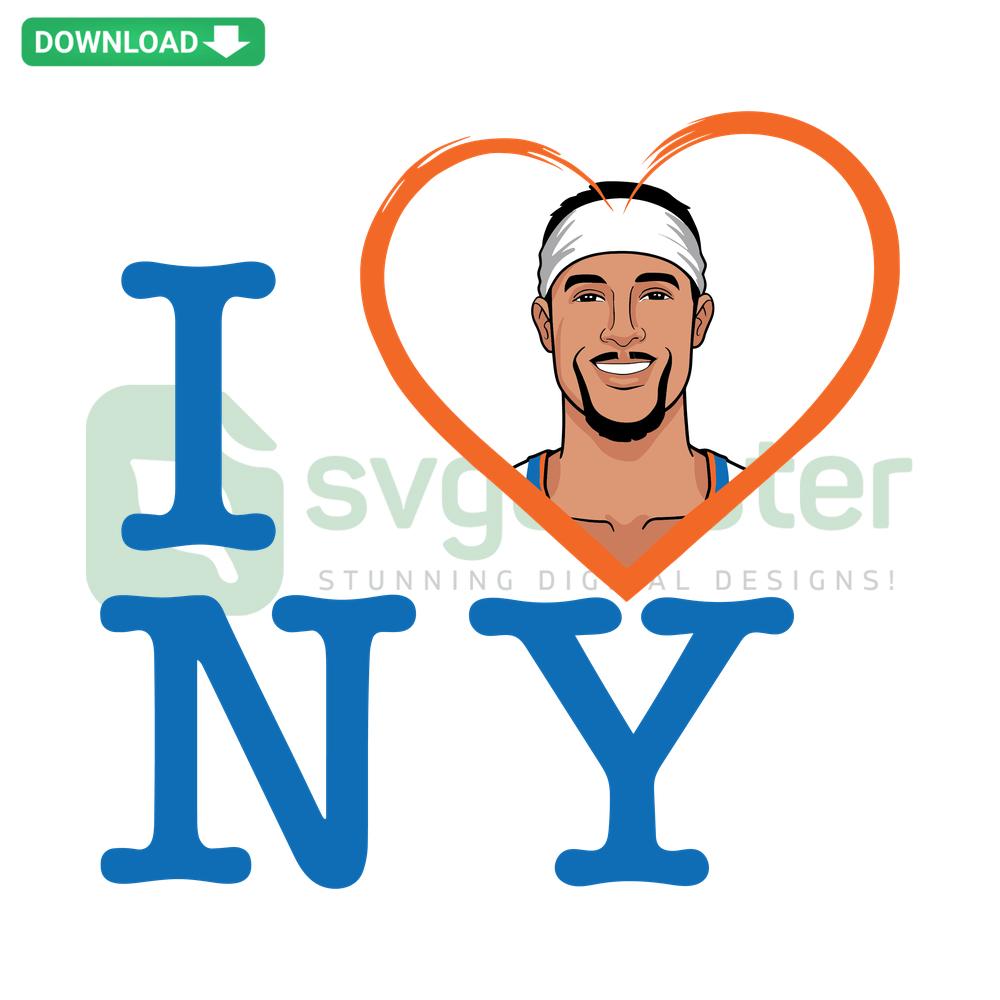 New York Knicks-inspired SVG with bold 'I Hart NY' text, a basketball heart design. Instant digital download.