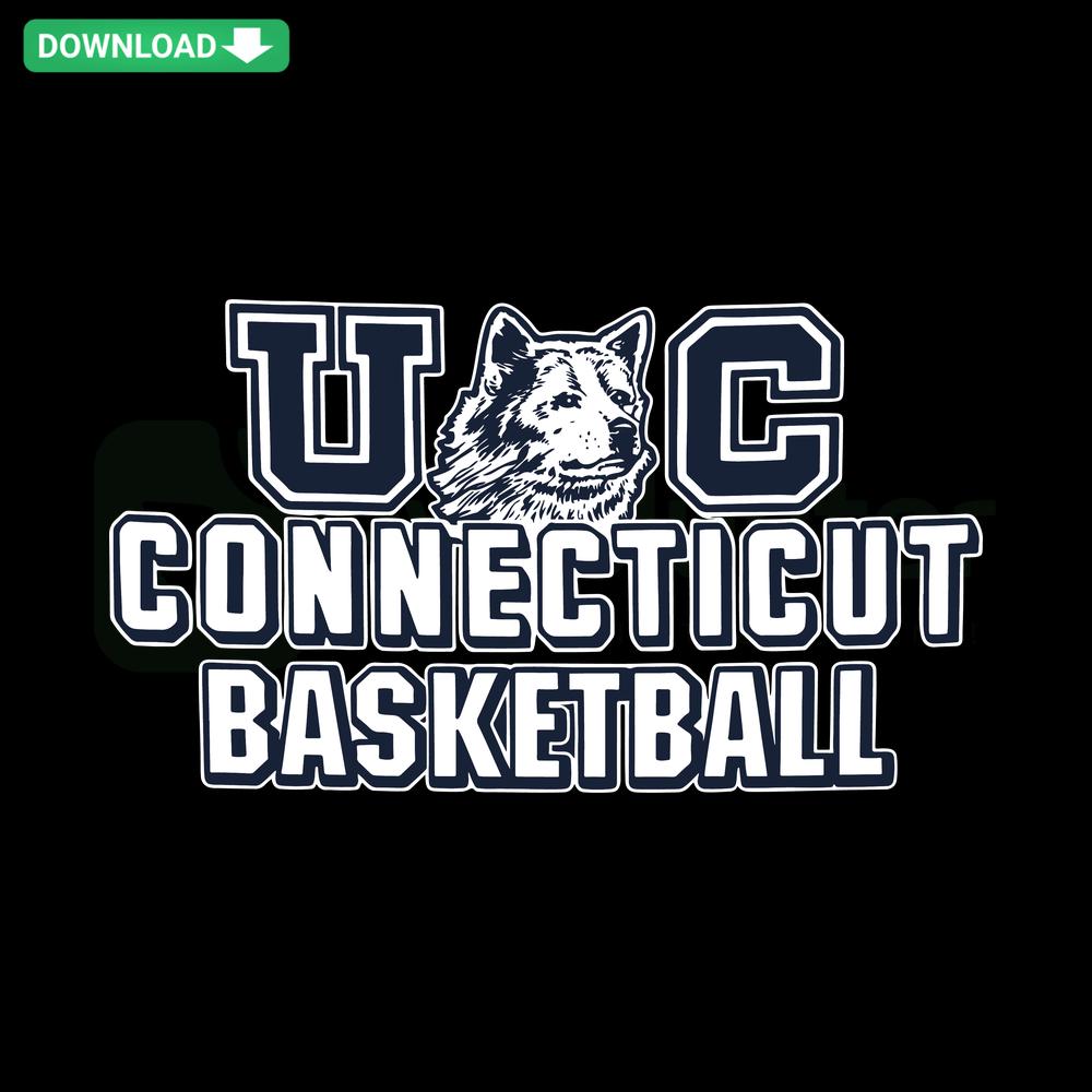 UConn Huskies Vintage NCAA Basketball Team SVG, Retro Logo, Downloadable Commercial Use SVG Files, College Sports Design