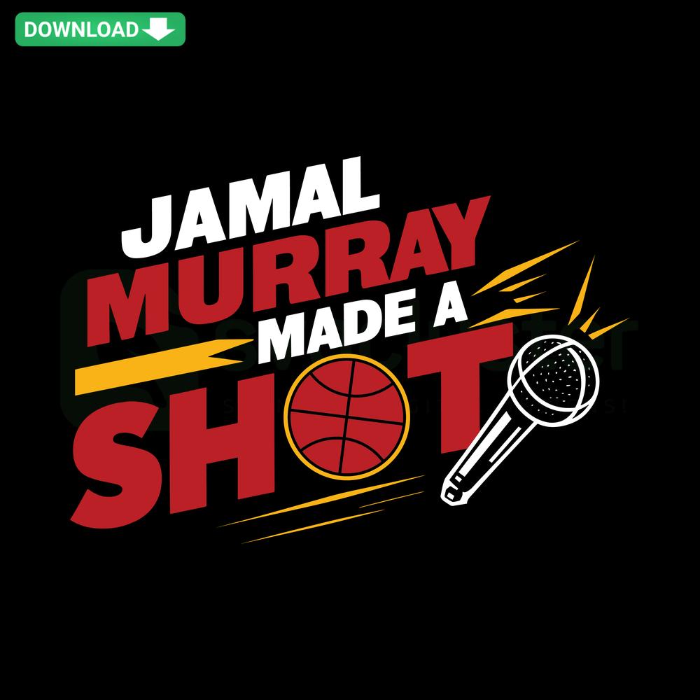 Jamal Murray SVG Design: Basketball Denver Shot, SVG Download, Sports Digital Art, Basketball Player Clipart