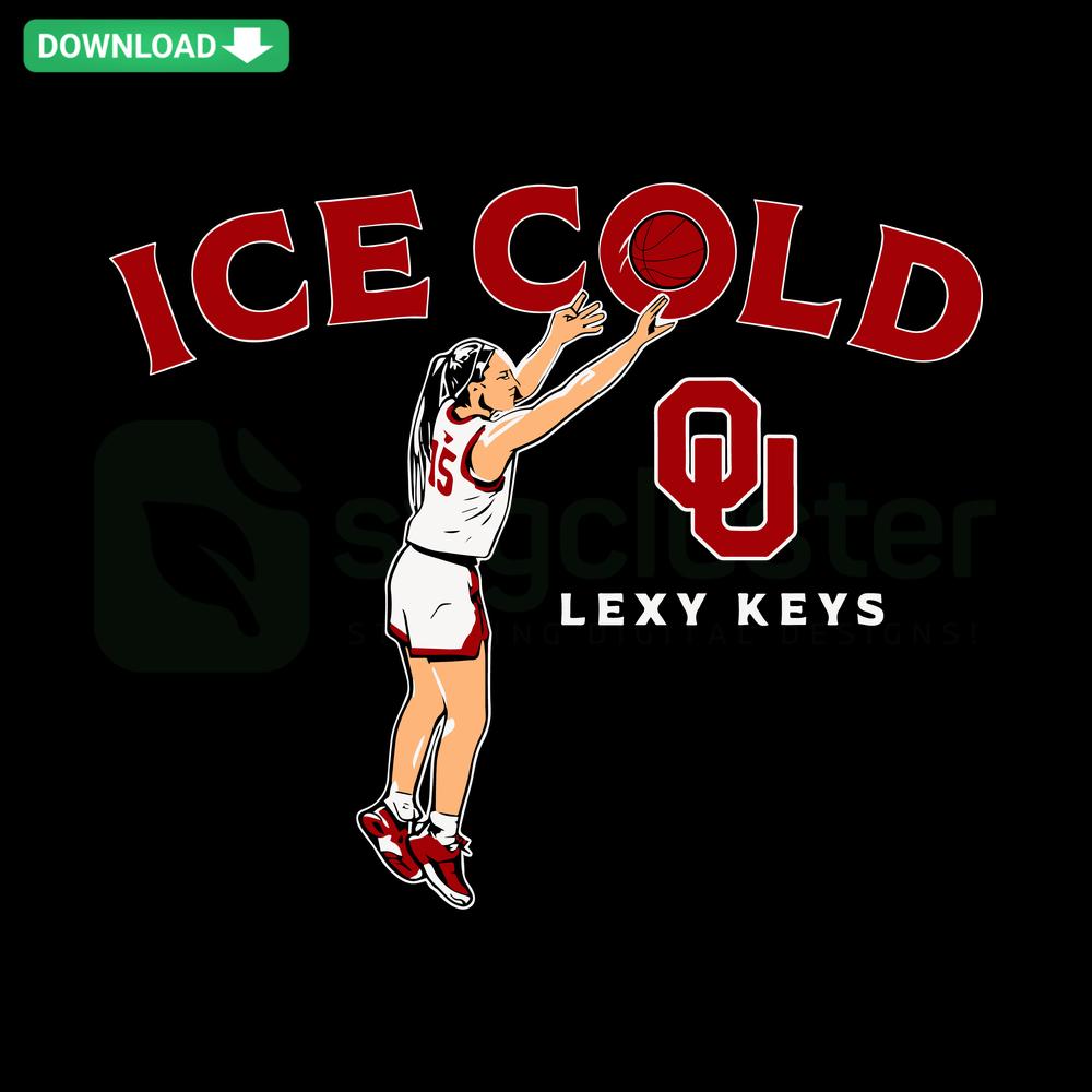 Oklahoma Women's Basketball Lexy Keys Ice Cold SVG: Stylish home decor design with bold typography, sports theme