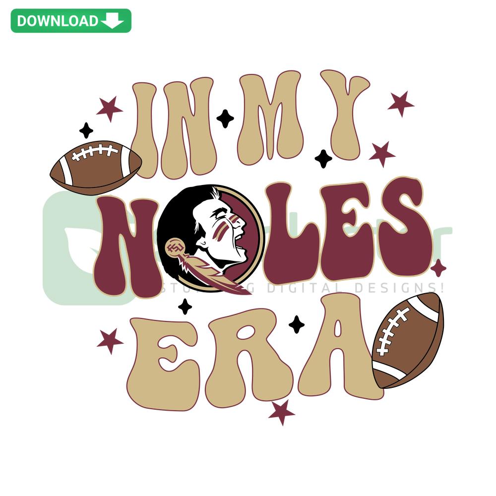 Florida State Seminoles NCAA SVG design with In My Noles Era text; ideal for printable crafts and apparel.