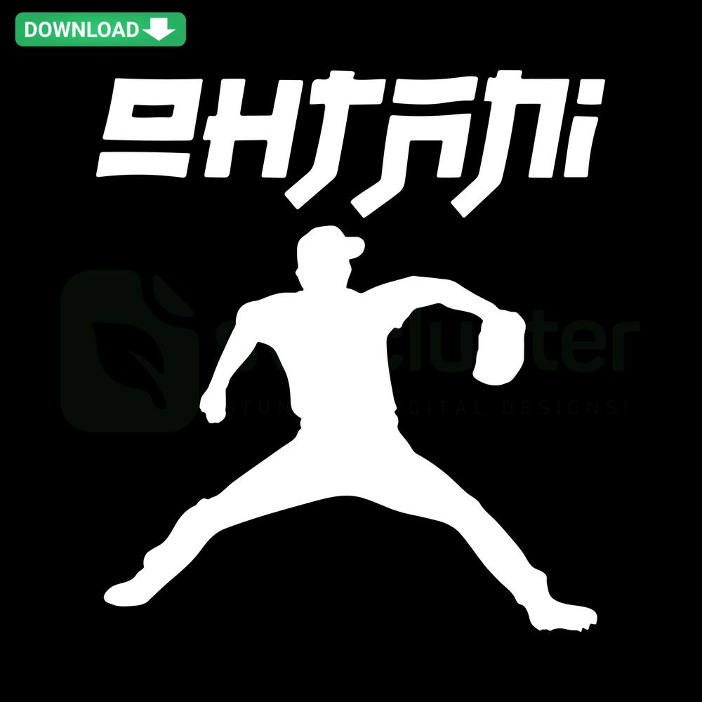 Los Angeles Dodgers Shohei Ohtani SVG digital download, featuring SVG card templates with detailed player silhouette design.