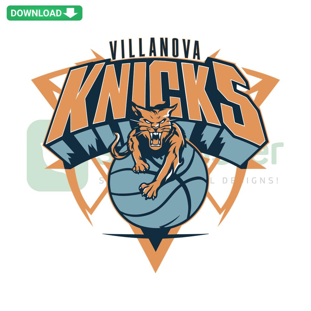 Villanova Knicks Basketball SVG Digital Download, NY-themed design for Cricut, Silhouette cutting machines, vibrant sports graphics.