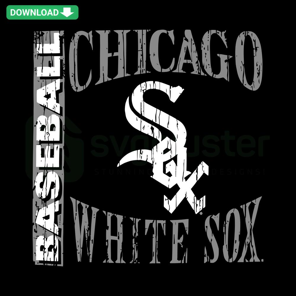 Retro Baseball Chicago White Sox MLB Team SVG featuring vintage logo, premium SVG graphics for fans, perfect for crafts and decor.