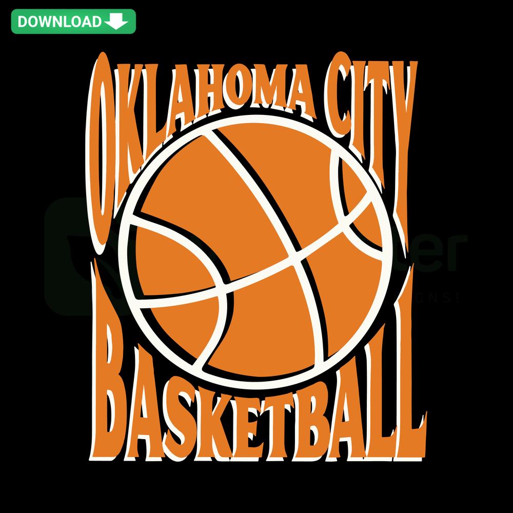 Oklahoma City NBA Basketball SVG for Cricut, Digital Download, Editable Design with Team Logo and Basketball Elements.