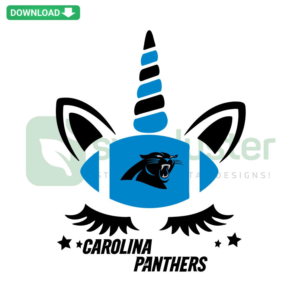 Carolina Panthers Unicorn SVG File for Cricut, Black and Blue Themed Digital Download, Fantasy Sports Design Collection