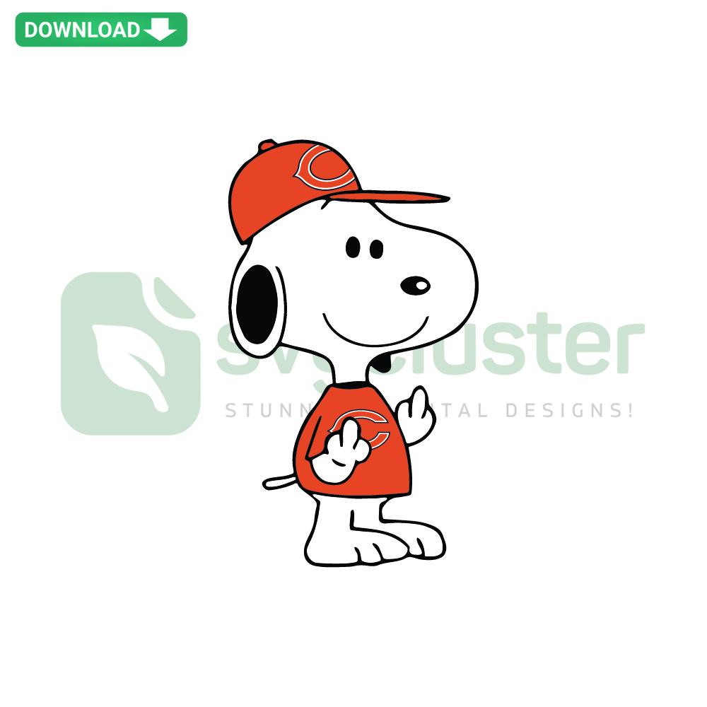 Snoopy Chicago Bears SVG: Adorable Peanuts character in Bears attire, perfect for card templates and digital crafts. Download now!