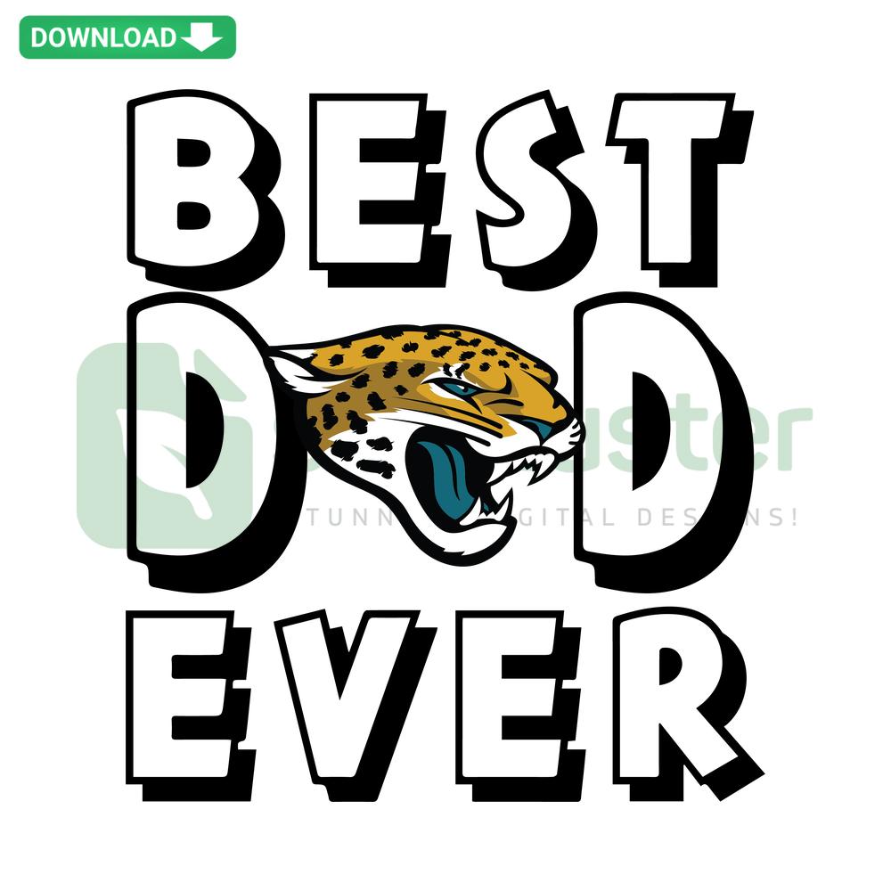 Best Dad Ever Jacksonville Jaguars SVG with team colors, perfect for digital designs, crafts, and personalized gifts.