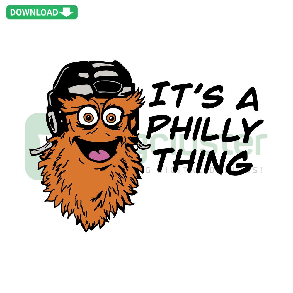 Philadelphia Flyer It's A Philly Thing SVG for Cricut, digital download template, features iconic city symbols and stylized text.