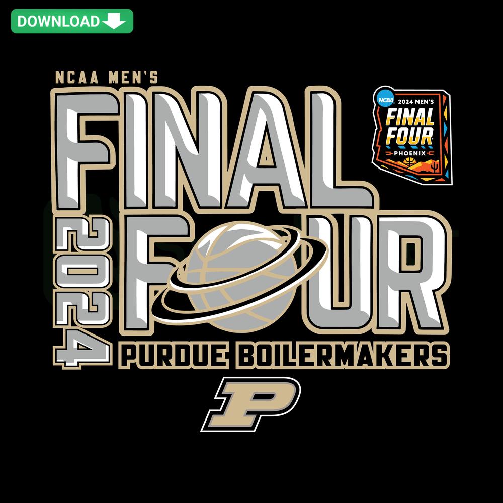 Purdue Boilermakers 2024 NCAA Men's Final Four SVG Design, Instant Download for Designers, Basketball Themed Graphic File.