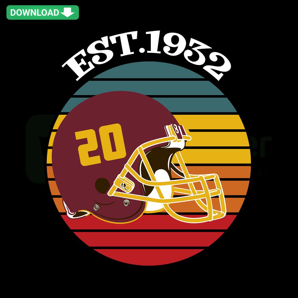 Washington Football Est 1932 SVG Design featuring bold typography, ideal for designers, vector graphic resources.