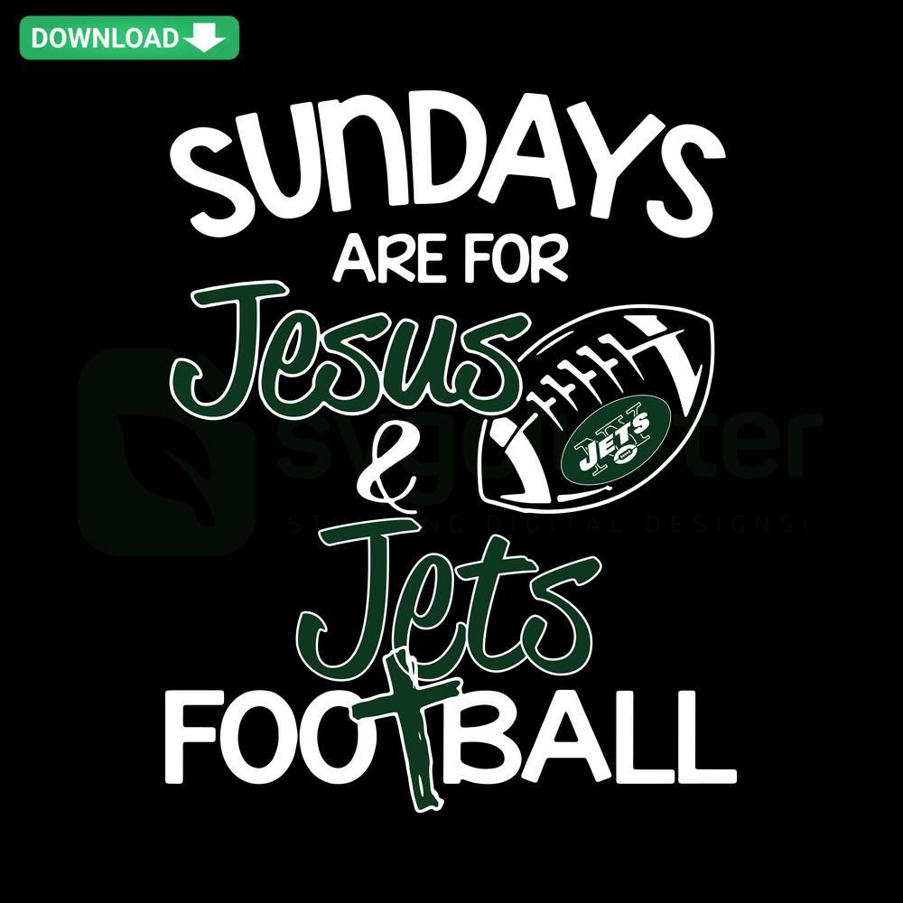 Sundays Are for Jesus And Jets Football SVG, featuring football graphics and religious elements, Instant Digital Download.