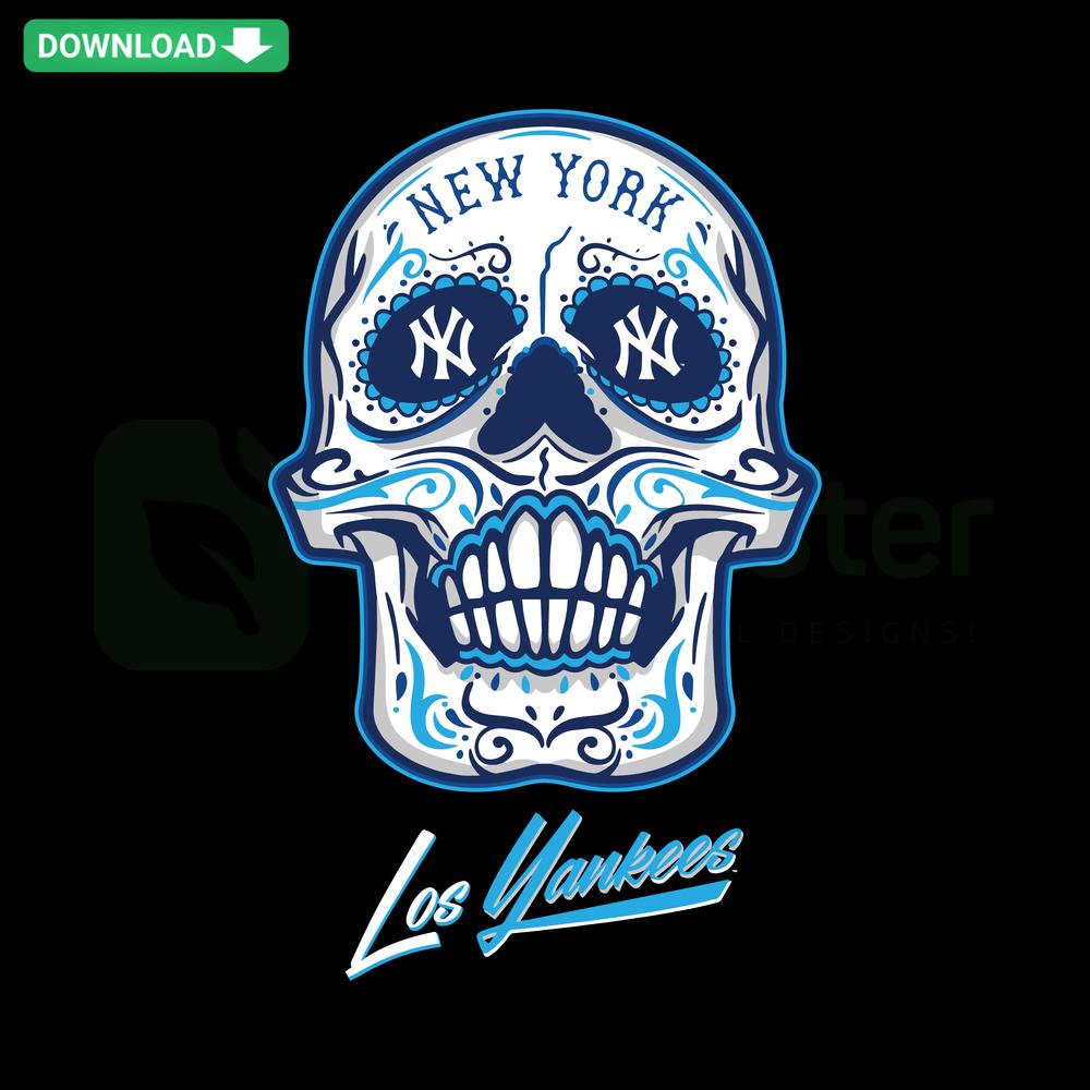 New York Yankees Skeleton MLB Team SVG, Cricut Template; features intricately designed skeleton in Yankees gear.