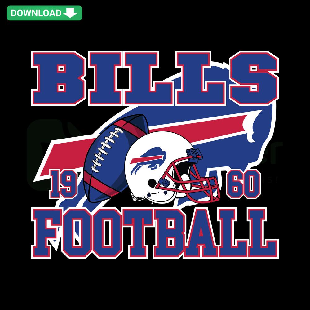 Vintage Bills Football Helmet SVG Digital Download, vibrant retro design, ideal SVG files for wall art and sports decor.