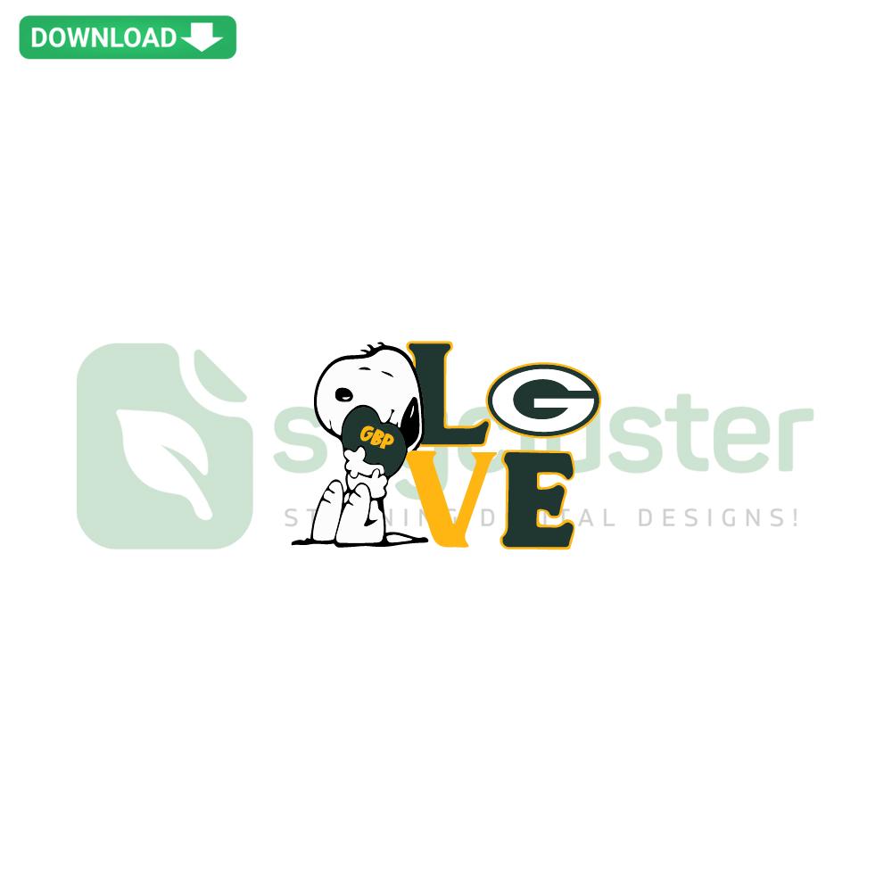 Snoopy hugging Green Bay Packers helmet, SVG Cricut file, digital download, NFL fan art, Snoopy Packers logo design