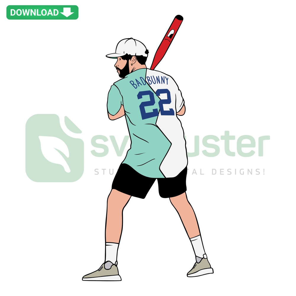 Bad Bunny Los Angeles Sports Fan Design Files: SVG, PNG, DXF, EPS - Vibrant, trendy sports-themed digital artwork.