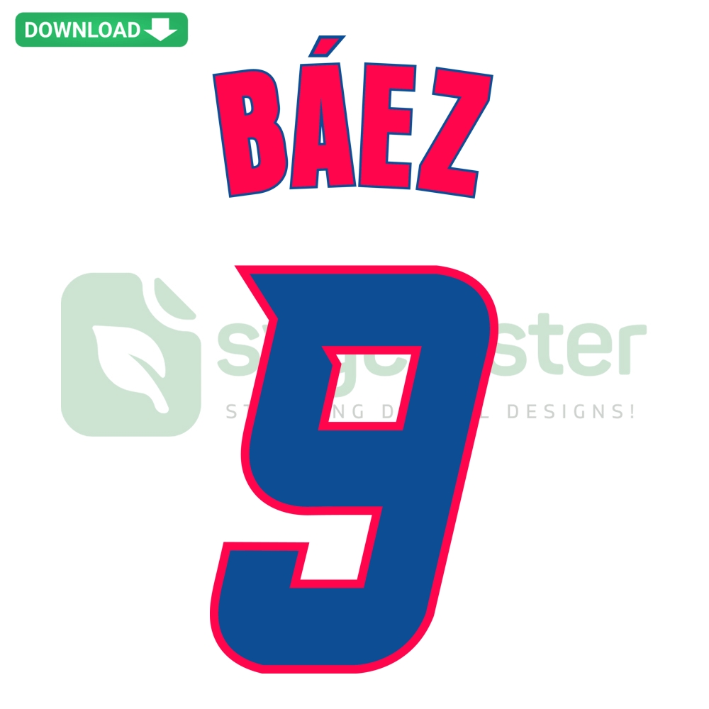 Javi Baez Puerto Rico Baseball Graphics Design in SVG PNG DXF EPS - Baez 9 Digital Art featuring vibrant Puerto Rican elements.