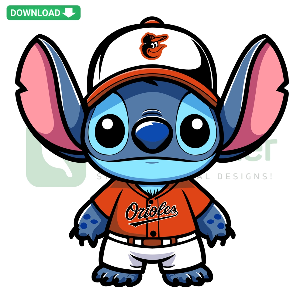 Baltimore Orioles Stitch Digital Art: Baseball SVG PNG DXF EPS, featuring team colors logo, perfect for craft cutters and print projects.