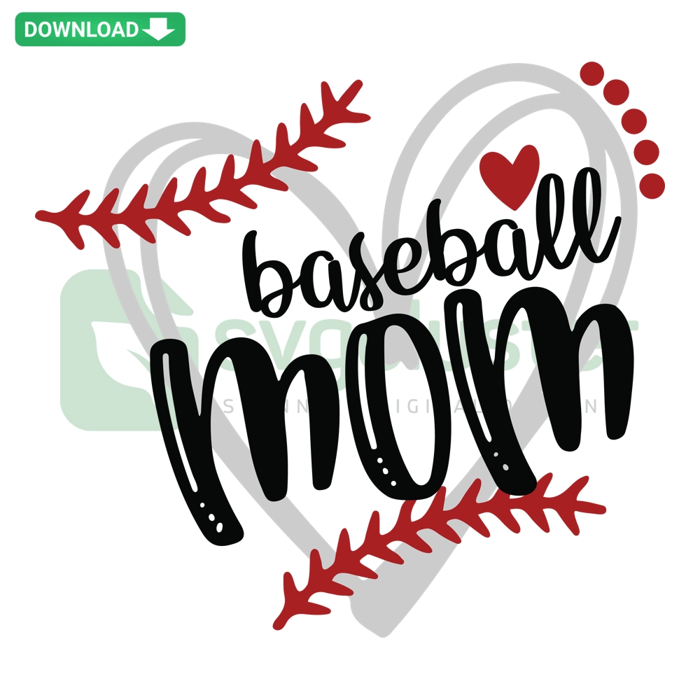 Baseball Mom Heart Frame SVG: Sports Cut Files with Baseball Theme, PNG DXF EPS, Perfect for DIY Crafts and Gifts