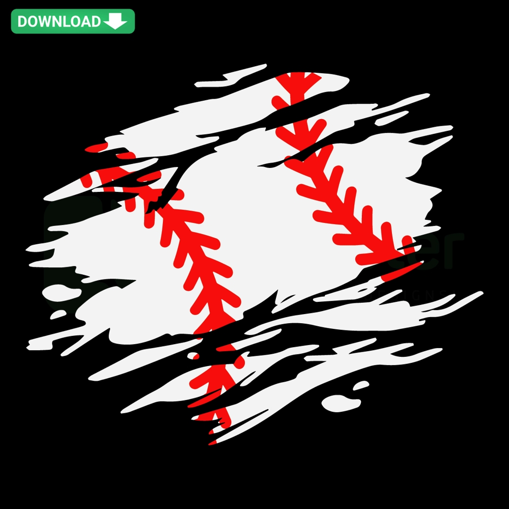 Distressed Baseball Design with Torn Effects, Love Baseball Graphic; SVG PNG DXF EPS Formats; Perfect for Sports Enthusiasts