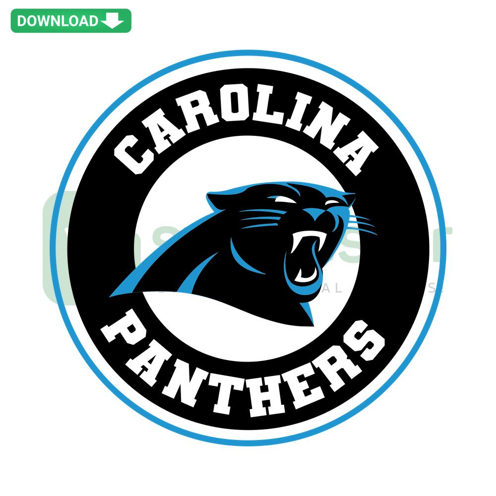 Carolina Panthers logo SVG design with craft patterns, ideal for team-themed DIY projects and digital crafting.