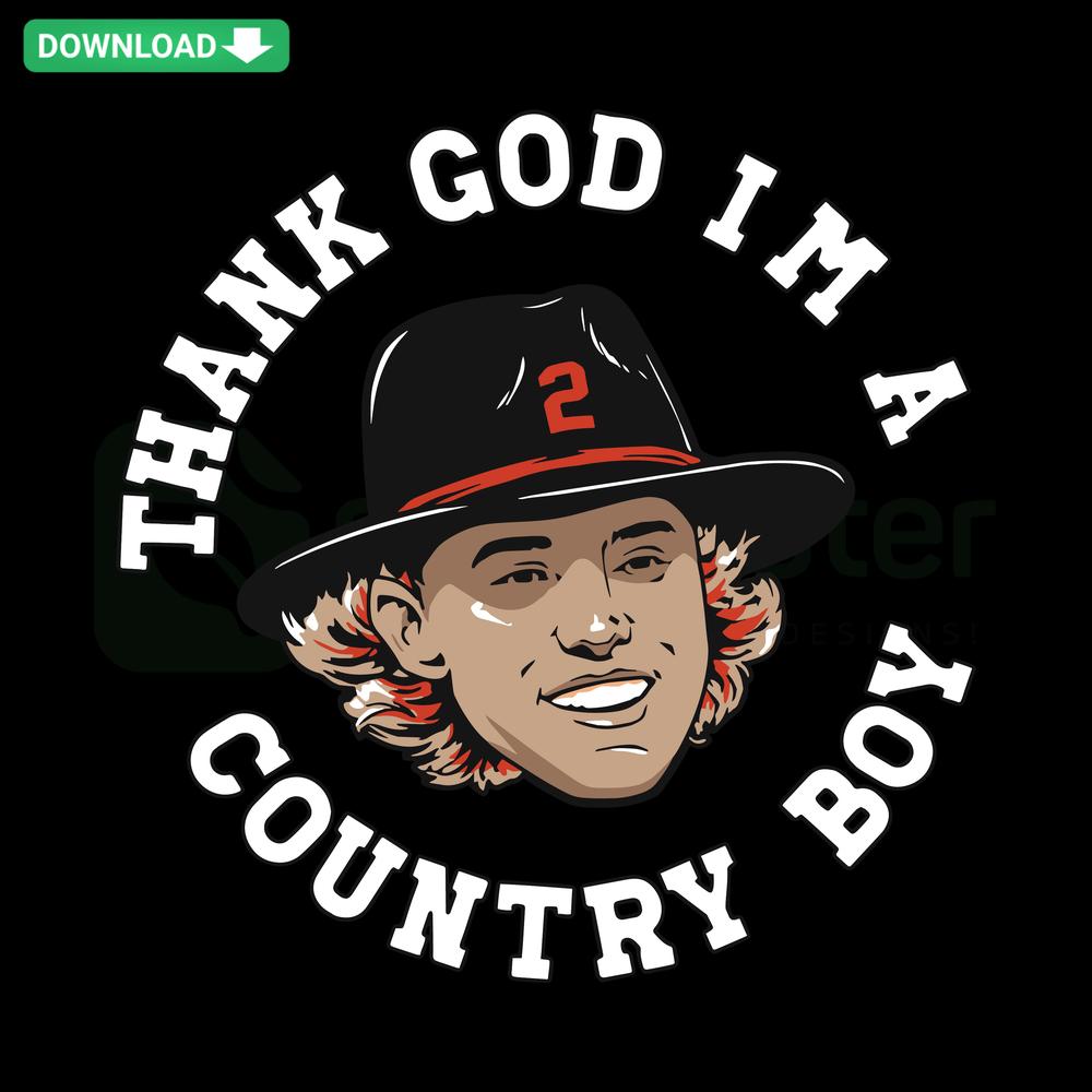 Gunnar Henderson Thank God I'm a Country Boy Baltimore Orioles SVG, Cricut Graphic featuring Orioles logo and Country Boy text.