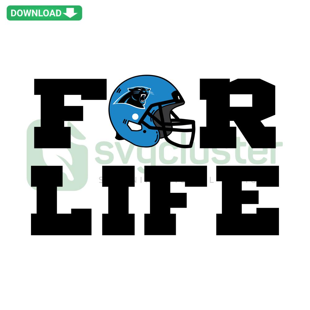 Carolina Panthers For Life SVG Cricut Clip Art: Bold team logo with text, perfect for fans and craft projects.