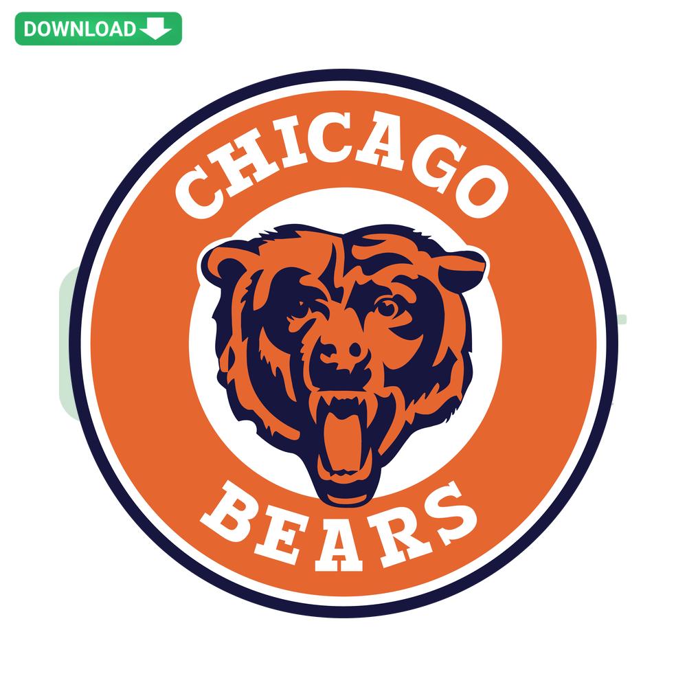 Chicago Bears Logo SVG Cricut Digital Download; NFL team emblem in vector format for crafts and design projects.