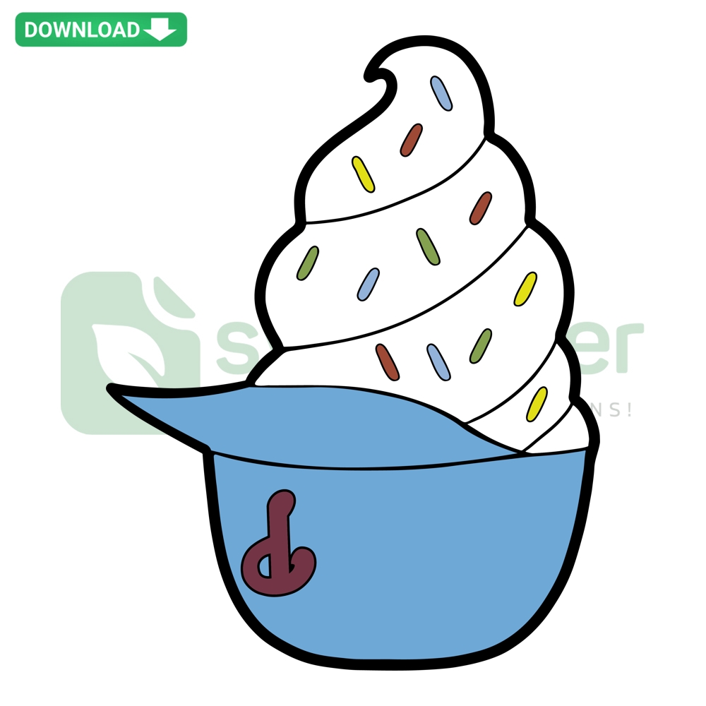 Philadelphia Phillies Ice Cream Helmet SVG PNG: Baseball-themed digital design featuring team logo on helmet-shaped ice cream bowl.