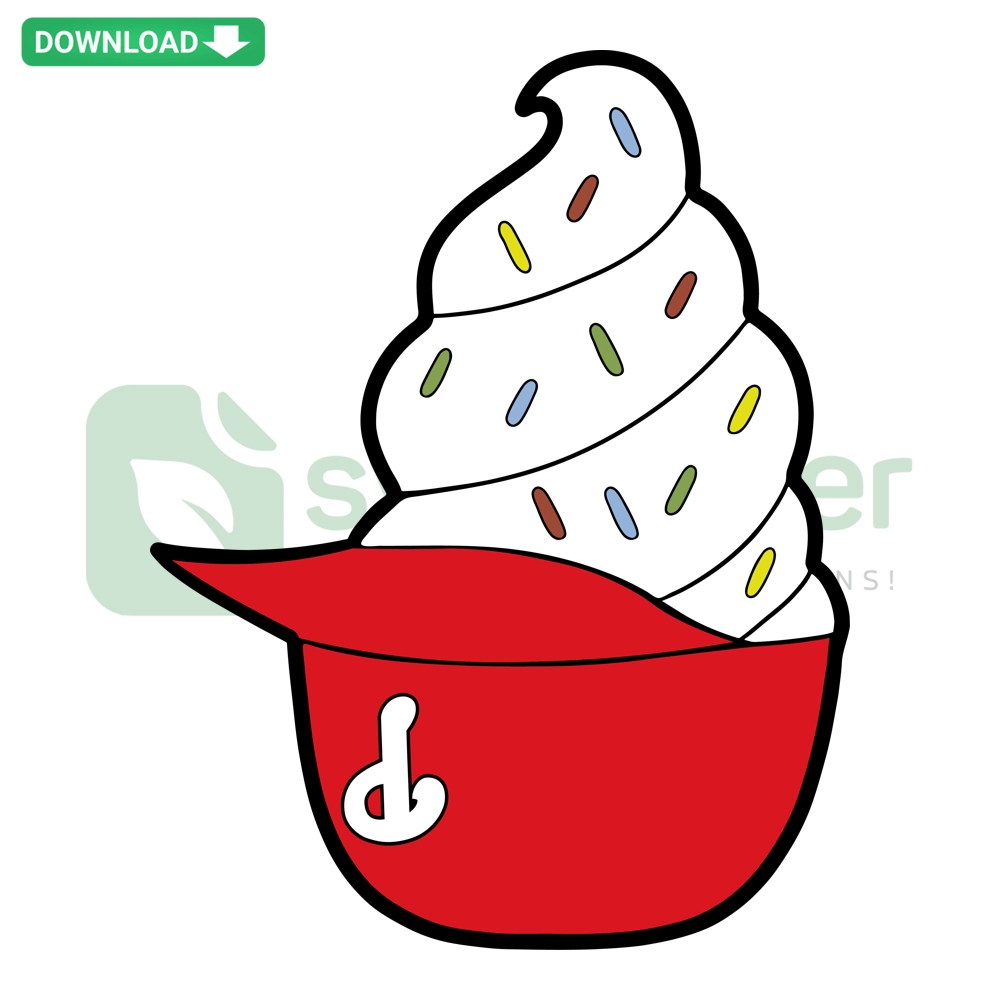 Philadelphia Phillies Ice Cream Helmet SVG: detailed helmet design, team logo, vibrant colors, baseball-themed digital illustration.